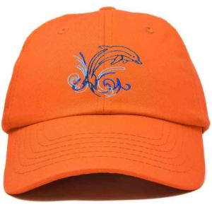 imageDALIX Bottlenose Dolphin Embroidered Dad Cap Cotton Baseball Cap WomenOrange