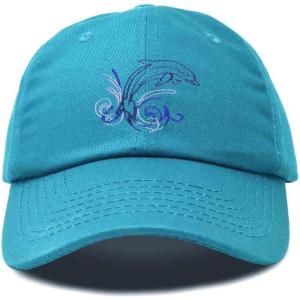 imageDALIX Bottlenose Dolphin Embroidered Dad Cap Cotton Baseball Cap WomenTeal