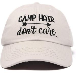 imageDALIX Camp Hair Dont Care Hat Dad Cap 100 Cotton LightweightBeige