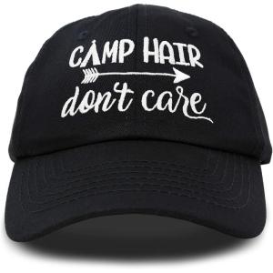 imageDALIX Camp Hair Dont Care Hat Dad Cap 100 Cotton LightweightBlack
