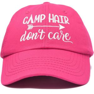 imageDALIX Camp Hair Dont Care Hat Dad Cap 100 Cotton LightweightHot Pink