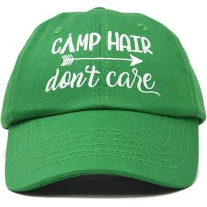 imageDALIX Camp Hair Dont Care Hat Dad Cap 100 Cotton LightweightKelly Green