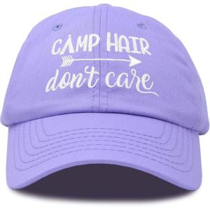 imageDALIX Camp Hair Dont Care Hat Dad Cap 100 Cotton LightweightLavender
