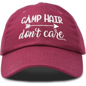 imageDALIX Camp Hair Dont Care Hat Dad Cap 100 Cotton LightweightMaroon