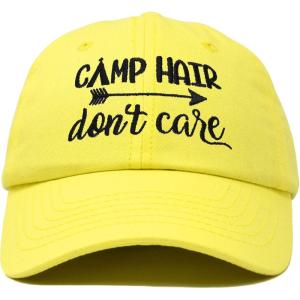 imageDALIX Camp Hair Dont Care Hat Dad Cap 100 Cotton LightweightMinion Yellow