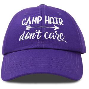 imageDALIX Camp Hair Dont Care Hat Dad Cap 100 Cotton LightweightPurple