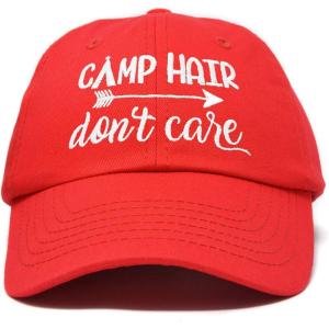 imageDALIX Camp Hair Dont Care Hat Dad Cap 100 Cotton LightweightRed