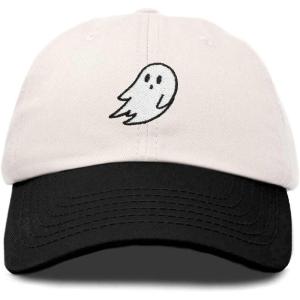 imageDALIX Ghost Embroidered Two Tone Snapback Hat Adjustable Cotton Dad Cap MenCream Black