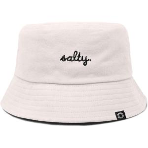 imageDALIX Salty Embroidered Bucket Hat Cotton Summer Beach Vacation Cap WomensParchment White