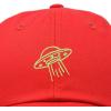 imageDALIX UFO Embroidered Alien Dad Hat Cotton Baseball Cap Adjustable MensRed