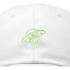 imageDALIX UFO Embroidered Alien Dad Hat Cotton Baseball Cap Adjustable MensWhite