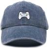 imageDALIX Game Controller Embroidered Dad Cap Cotton Baseball Cap MenWashed Navy Blue