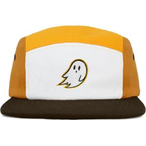 imageDALIX Embroidered Ghost 5 Panel Camper Hat Cap Cotton Baseball Hat MenGold Brown