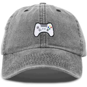 imageDALIX Game Controller Embroidered Dad Cap Cotton Baseball Cap MenWashed Black
