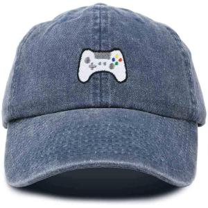 imageDALIX Game Controller Embroidered Dad Cap Cotton Baseball Cap MenWashed Navy Blue