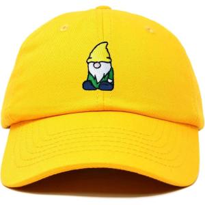 imageDALIX Gnome Embroidered Cotton Baseball Cap Adjustable Dad Hat MensGold