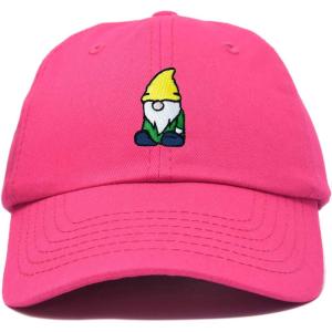 imageDALIX Gnome Embroidered Cotton Baseball Cap Adjustable Dad Hat MensHot Pink