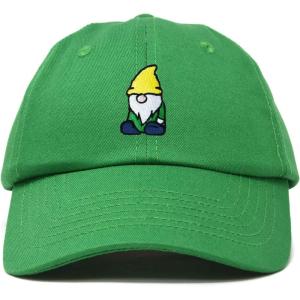 imageDALIX Gnome Embroidered Cotton Baseball Cap Adjustable Dad Hat MensKelly Green