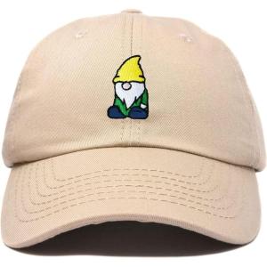 imageDALIX Gnome Embroidered Cotton Baseball Cap Adjustable Dad Hat MensKhaki