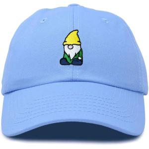 imageDALIX Gnome Embroidered Cotton Baseball Cap Adjustable Dad Hat MensLight Blue