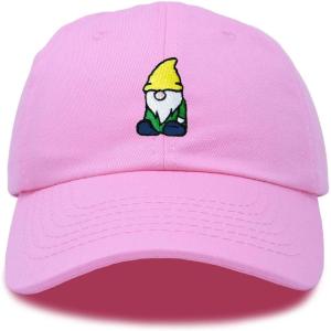 imageDALIX Gnome Embroidered Cotton Baseball Cap Adjustable Dad Hat MensLight Pink