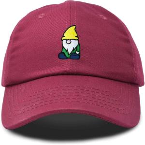 imageDALIX Gnome Embroidered Cotton Baseball Cap Adjustable Dad Hat MensMaroon