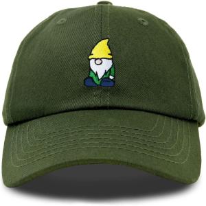 imageDALIX Gnome Embroidered Cotton Baseball Cap Adjustable Dad Hat MensOlive