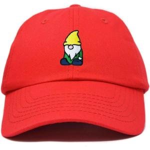 imageDALIX Gnome Embroidered Cotton Baseball Cap Adjustable Dad Hat MensRed