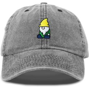 imageDALIX Gnome Embroidered Cotton Baseball Cap Adjustable Dad Hat MensWashed Black