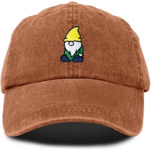imageDALIX Gnome Embroidered Cotton Baseball Cap Adjustable Dad Hat MensWashed Orange