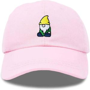 imageDALIX Gnome Embroidered Cotton Baseball Cap Adjustable Dad Hat MensWashed Pink