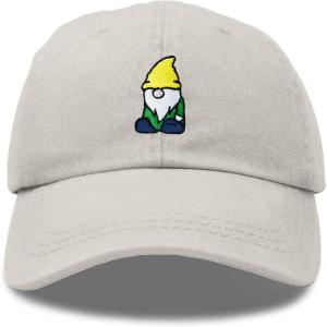 imageDALIX Gnome Embroidered Cotton Baseball Cap Adjustable Dad Hat MensWashed Stone White