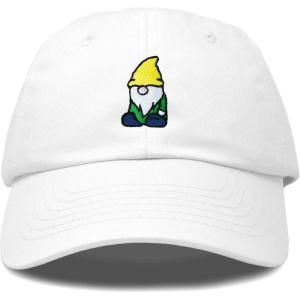 imageDALIX Gnome Embroidered Cotton Baseball Cap Adjustable Dad Hat MensWhite