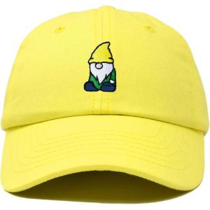 imageDALIX Gnome Embroidered Cotton Baseball Cap Adjustable Dad Hat MensYellow