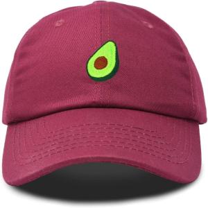 imageDALIX Green Avocado Hat Mens Womens Food Baseball Cap WashedMaroon