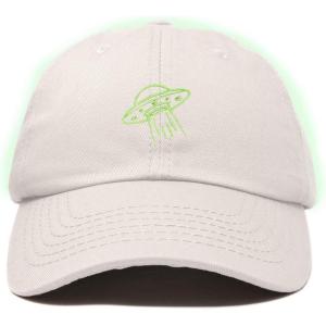 imageDALIX UFO Embroidered Alien Dad Hat Cotton Baseball Cap Adjustable MensBeige