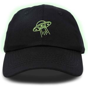 imageDALIX UFO Embroidered Alien Dad Hat Cotton Baseball Cap Adjustable MensBlack
