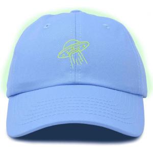 imageDALIX UFO Embroidered Alien Dad Hat Cotton Baseball Cap Adjustable MensLight Blue