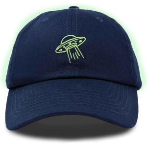 imageDALIX UFO Embroidered Alien Dad Hat Cotton Baseball Cap Adjustable MensNavy Blue