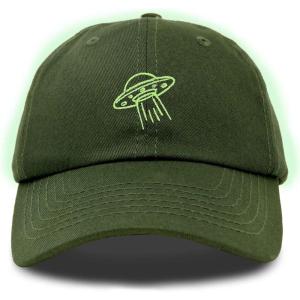 imageDALIX UFO Embroidered Alien Dad Hat Cotton Baseball Cap Adjustable MensOlive