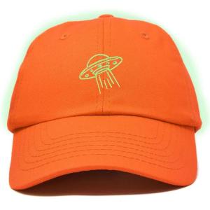 imageDALIX UFO Embroidered Alien Dad Hat Cotton Baseball Cap Adjustable MensOrange