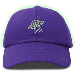 imageDALIX UFO Embroidered Alien Dad Hat Cotton Baseball Cap Adjustable MensPurple