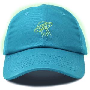 imageDALIX UFO Embroidered Alien Dad Hat Cotton Baseball Cap Adjustable MensTeal