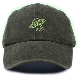imageDALIX UFO Embroidered Alien Dad Hat Cotton Baseball Cap Adjustable MensWashed Gray