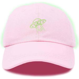 imageDALIX UFO Embroidered Alien Dad Hat Cotton Baseball Cap Adjustable MensWashed Pink