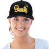 imageDALIX Beauty and Beast Hat Set Men Women Flat Bill Couples CapBlack