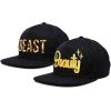 imageDALIX Beauty and Beast Hat Set Men Women Flat Bill Couples CapBlack