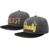 imageDALIX Beauty and Beast Hat Set Men Women Flat Bill Couples CapBlack Dark Gray