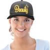 imageDALIX Beauty and Beast Hat Set Men Women Flat Bill Couples CapBlack Dark Gray