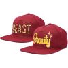 imageDALIX Beauty and Beast Hat Set Men Women Flat Bill Couples CapMaroon